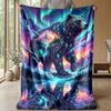 Fantastic Unicorns in Galaxy Theme blanket Lightweight Warm Flannel Blanket Decorative Throw Blanket for Home Decoration