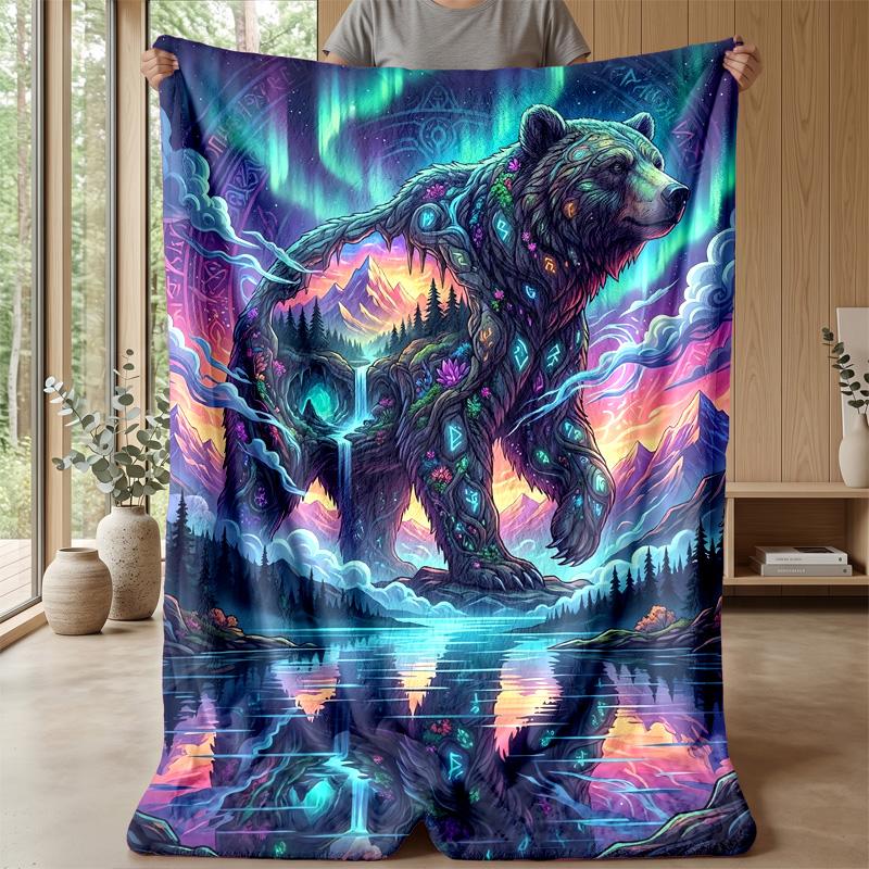 Fantastic Unicorns in Galaxy Theme blanket Lightweight Warm Flannel Blanket Decorative Throw Blanket for Home Decoration