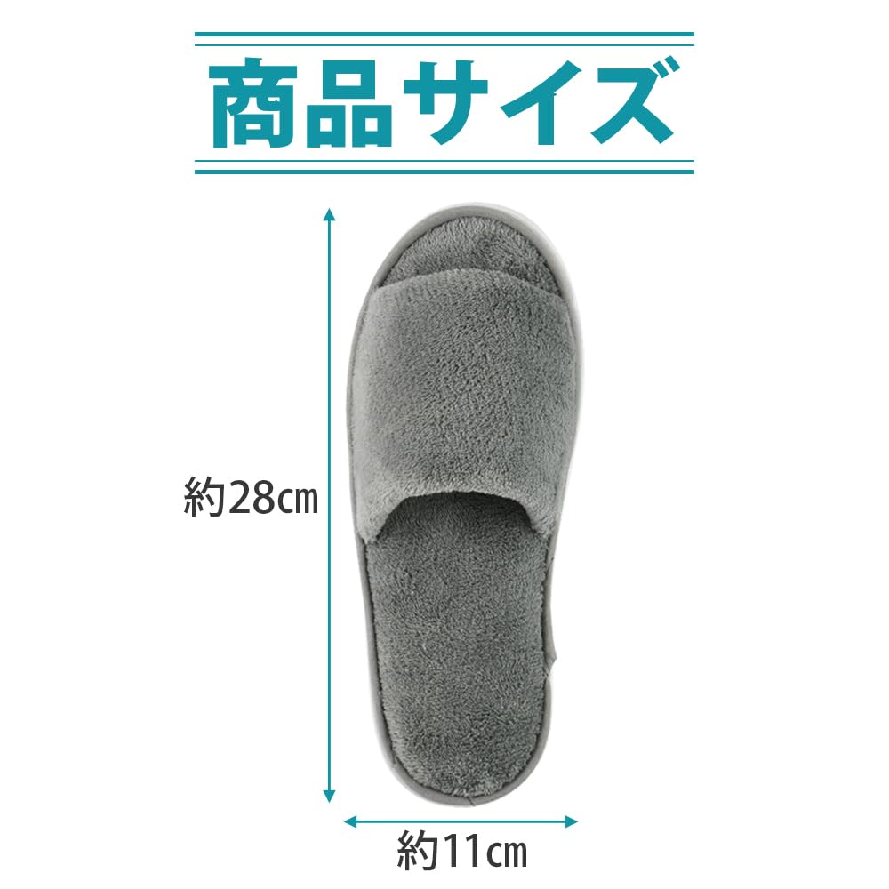 10 Pairs of Disposable Slippers for Indoor Unisex Use, Breathable, Open-front, Lightweight, Fluffy, (gray)