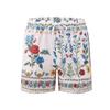 Men Swim Shorts Quick Dry Beach Trunks Elastic Waist Drawstring Swimwear with Tree Print for Pool Spa Vacation