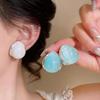 Silver Needle Small Fresh Acrylic Water Drop Stud Earrings Women