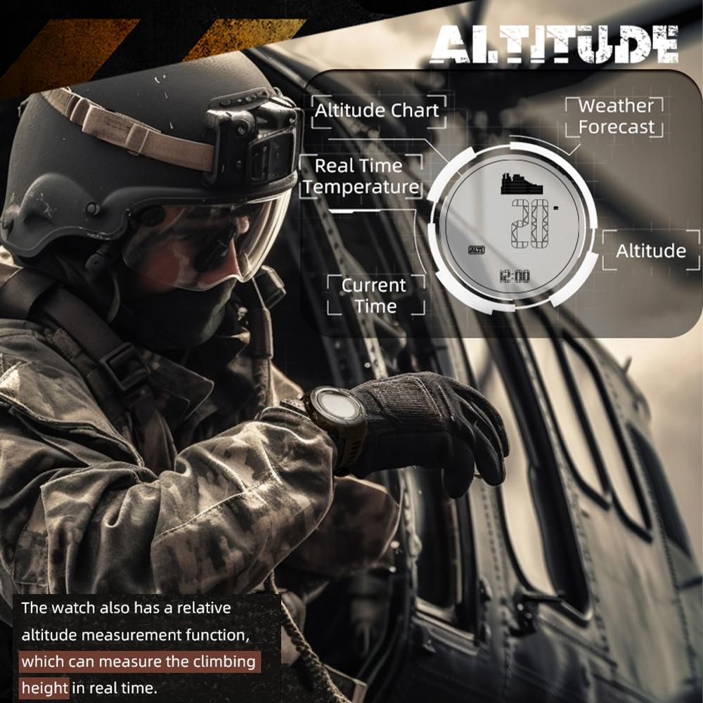 Men S Outdoor Sports Digital Watch Compass Altimeter Barometer 50m Waterproof Watch
