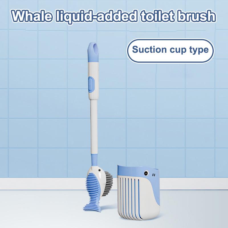 Silicone Toilet Brush Set Hanging Hole Non-Slip Toilet Scrubber Wall-Mounted Durable Toilet Cleaner With Holder Bathroom