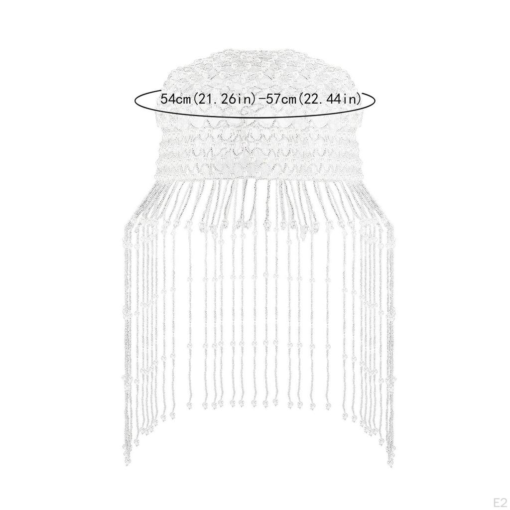 1920s Pearl Tassel Headpiece for Wedding, Pageant, Or