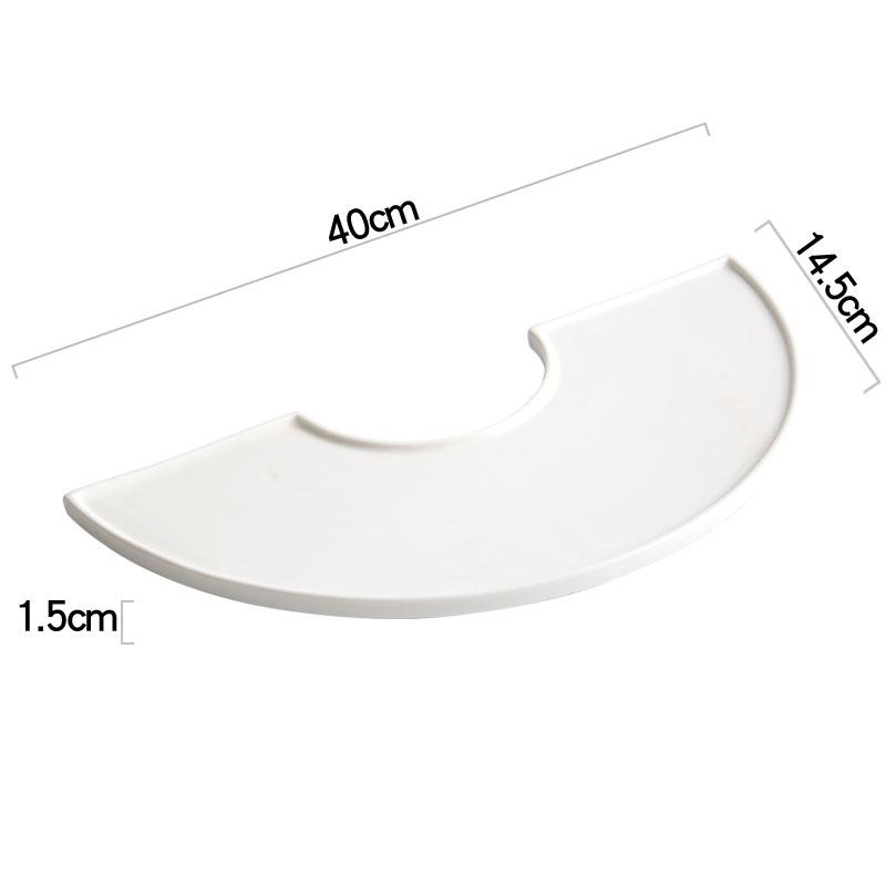 Farfurie ceramică neregulată alb pur pentru cină, farfurie restaurant pentru sushi, farfurie pentru desert, farfurie pentru paste, veselă specială pentru bucătărie moleculară