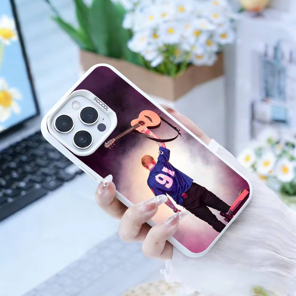 Sänger E-Ed Sheeran Handyhülle Für iPhone17, 16,15,14,13,12 Pro Max weiß Candy Matt Stoßfeste Hülle