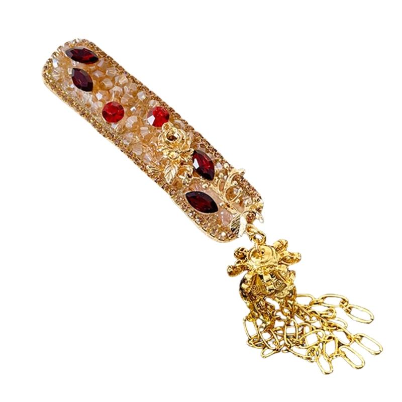 

Ethnic Rhinestones Hair Accessory with Crystal Tassels Crystal Hair Clip Perfect for Weddings Parties and Everyday Wear 1