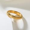 Stainless Steel Rotatable Couple Frosted Ring - Trendy Decompression Jewelry