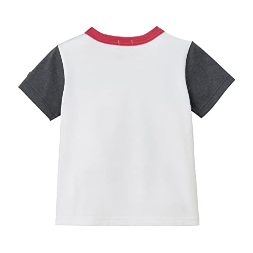 Miki House 62-5201-493 Double Bee T-Shirt, Short Sleeve, Made in Japan, Boys and Girls, Baby, Kids, Children's Clothing, white, 90