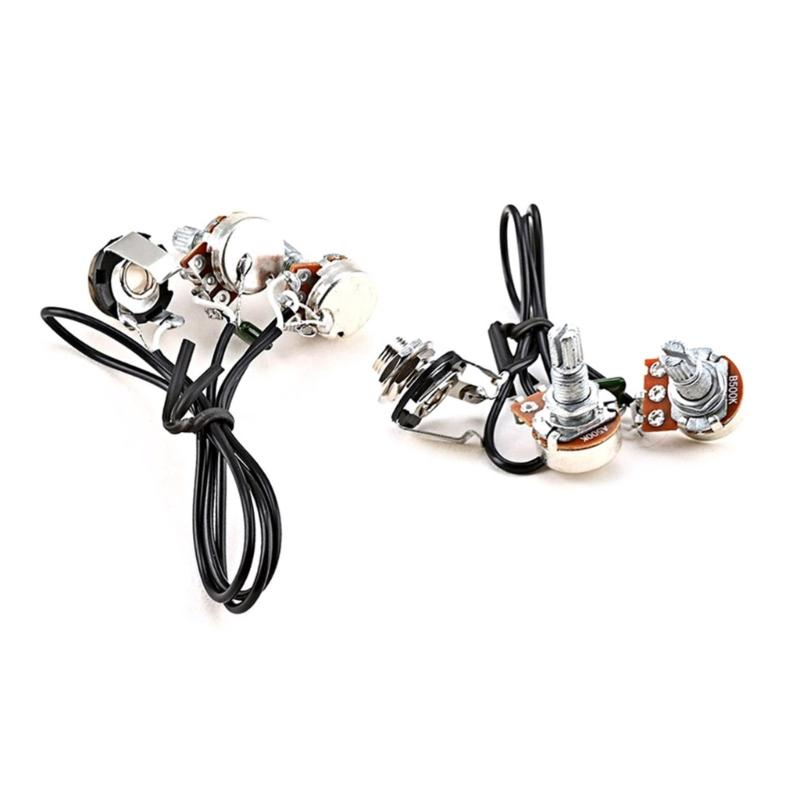 Single Coil Pickup Guitar Wiring Harness Kit for 3/4 String Cigar Box Guitar Part 1V1T Volume Tone Jack Replacement Part