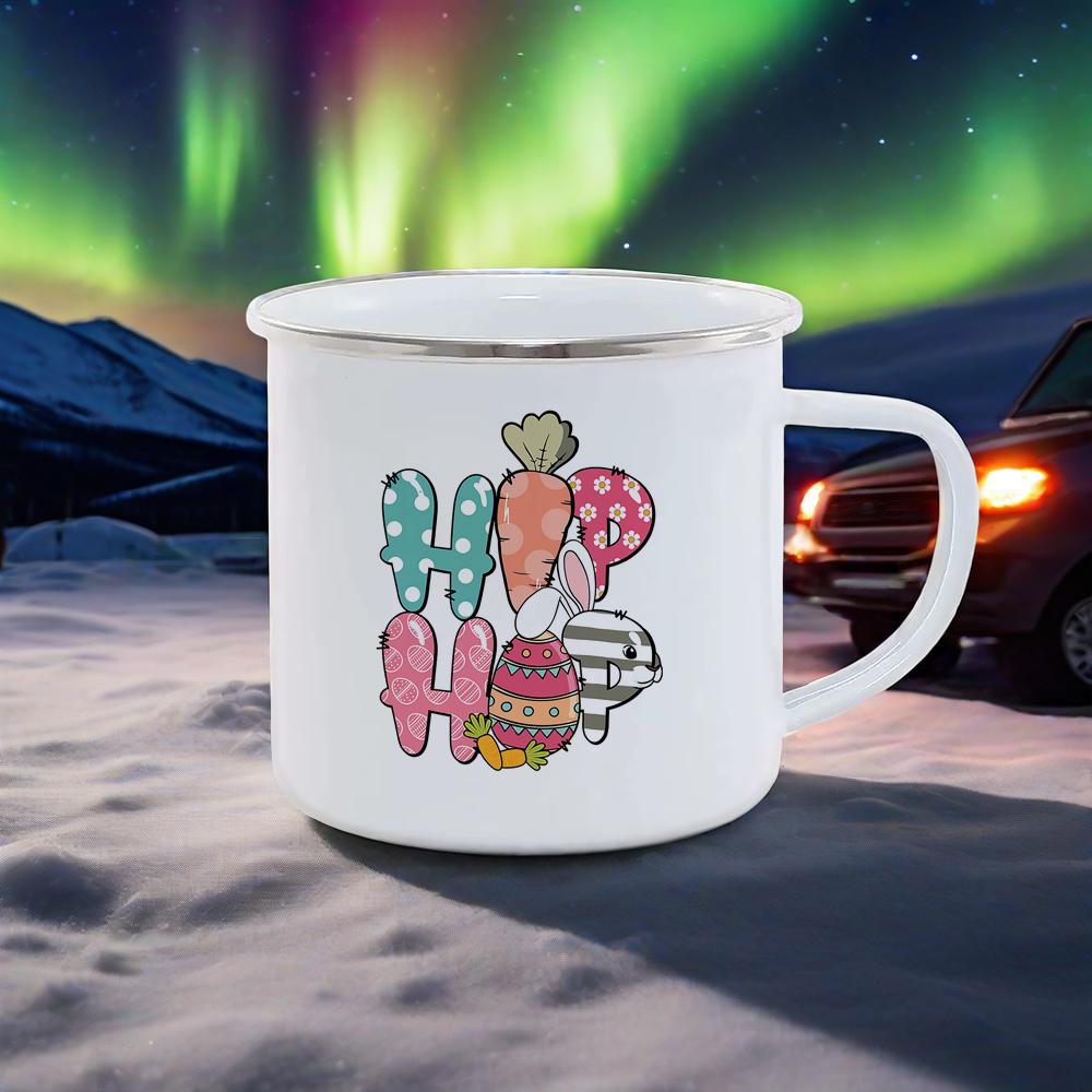 Rainbow Enamel Mug Colorful Beer Cups Breakfast Cup Happy Easter Mug Dwarf Themed Coffee Cup For BBQ Party Original Mugs Funny