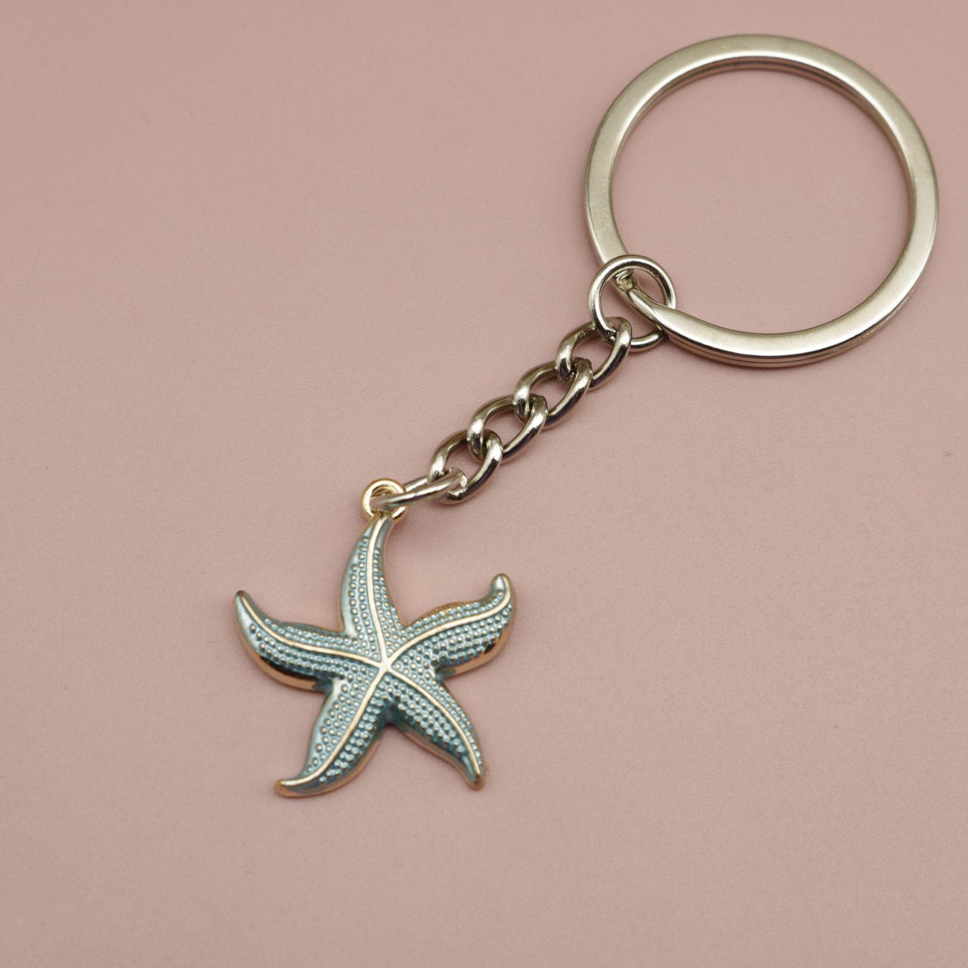 HEEIN Starfish Drip Oil Keychain Pendant