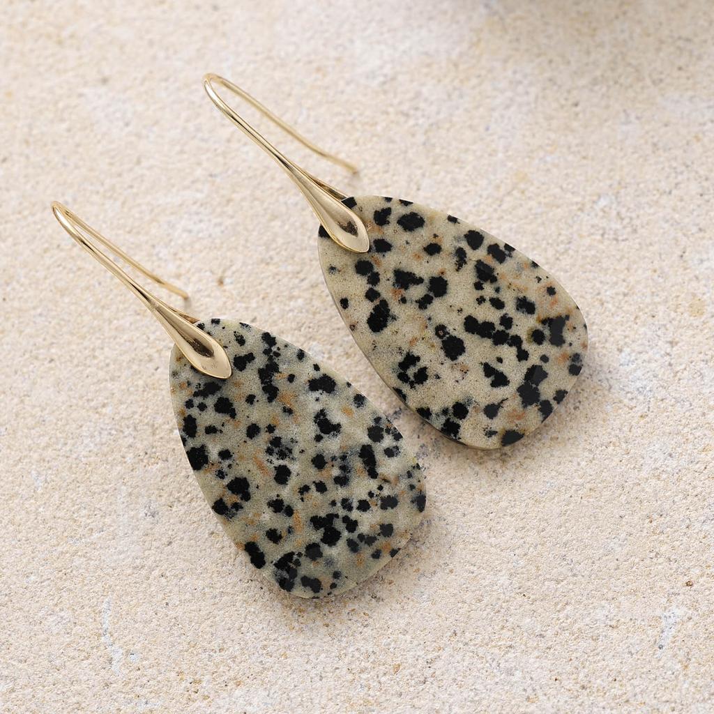High End Tianhe Stone Pendant Earrings with Elegant Geometric Shapes, Popular European and American Jewelry Accessories