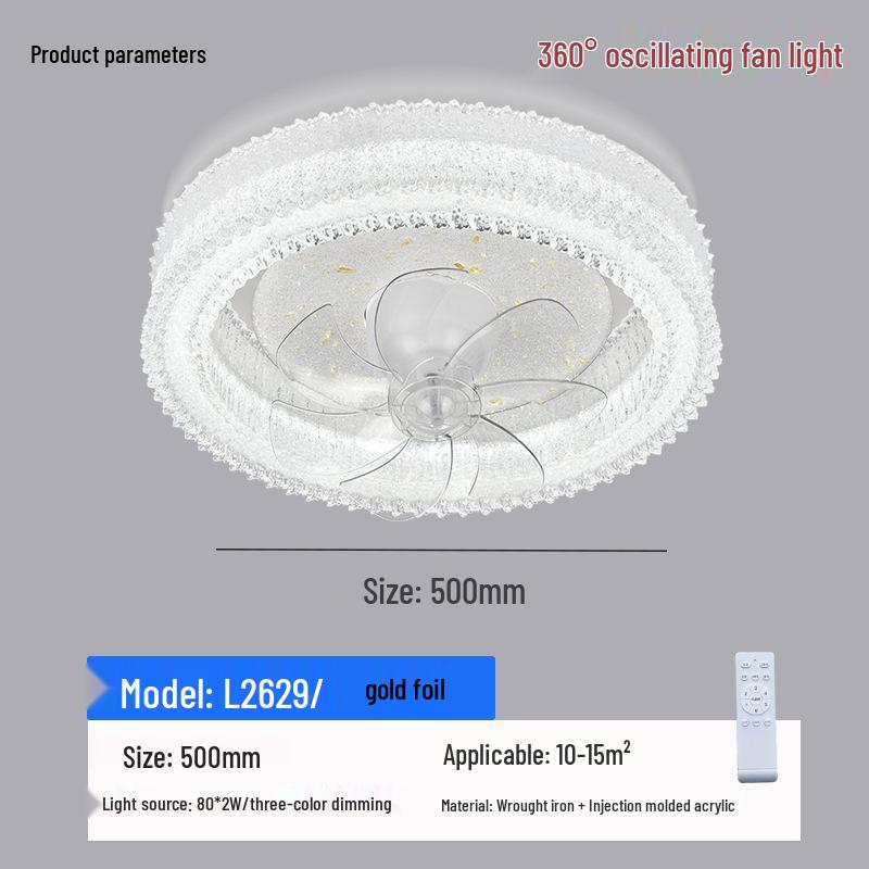 Modern Oscillating Ceiling Fan with Light for Bedroom, Study, Dining, or Children s Room