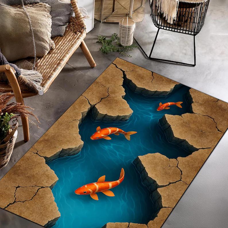 

3D Vortex Illusion Rug Modern Polyester Home Decor Modern Living Room Modern Travel Car Rug Carpet Road Map Rug Rugs Non-Slip 40X60cm