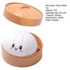 Smiling Steamed Bun Stress Ball with Steamer Anti-Anxiety Cartoon Dumpling Squeeze Toy Soft Simulated Dough Ball Fidget Sensory Toy