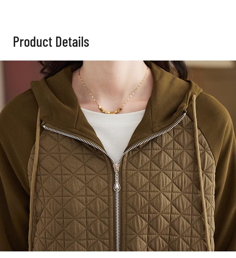 Women's Spring/Autumn Hooded Jacket 2025: Trendy, Versatile, Loose-Fit Short Top for Middle-Aged Women