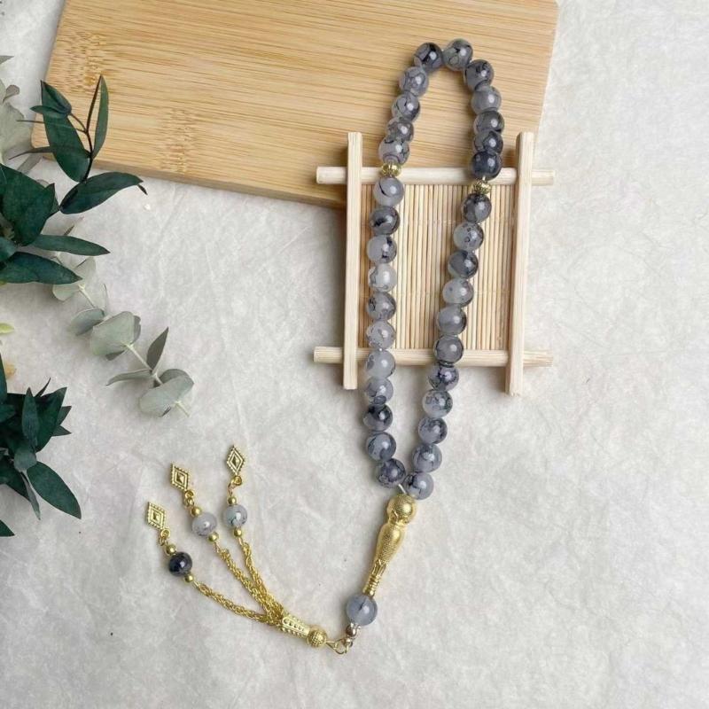 Islamic Meditation Rosary Jewelry 33 Bead Glass Tasbih Bracelet Meditation Rosary Jewelry for Prayer and Reflection
