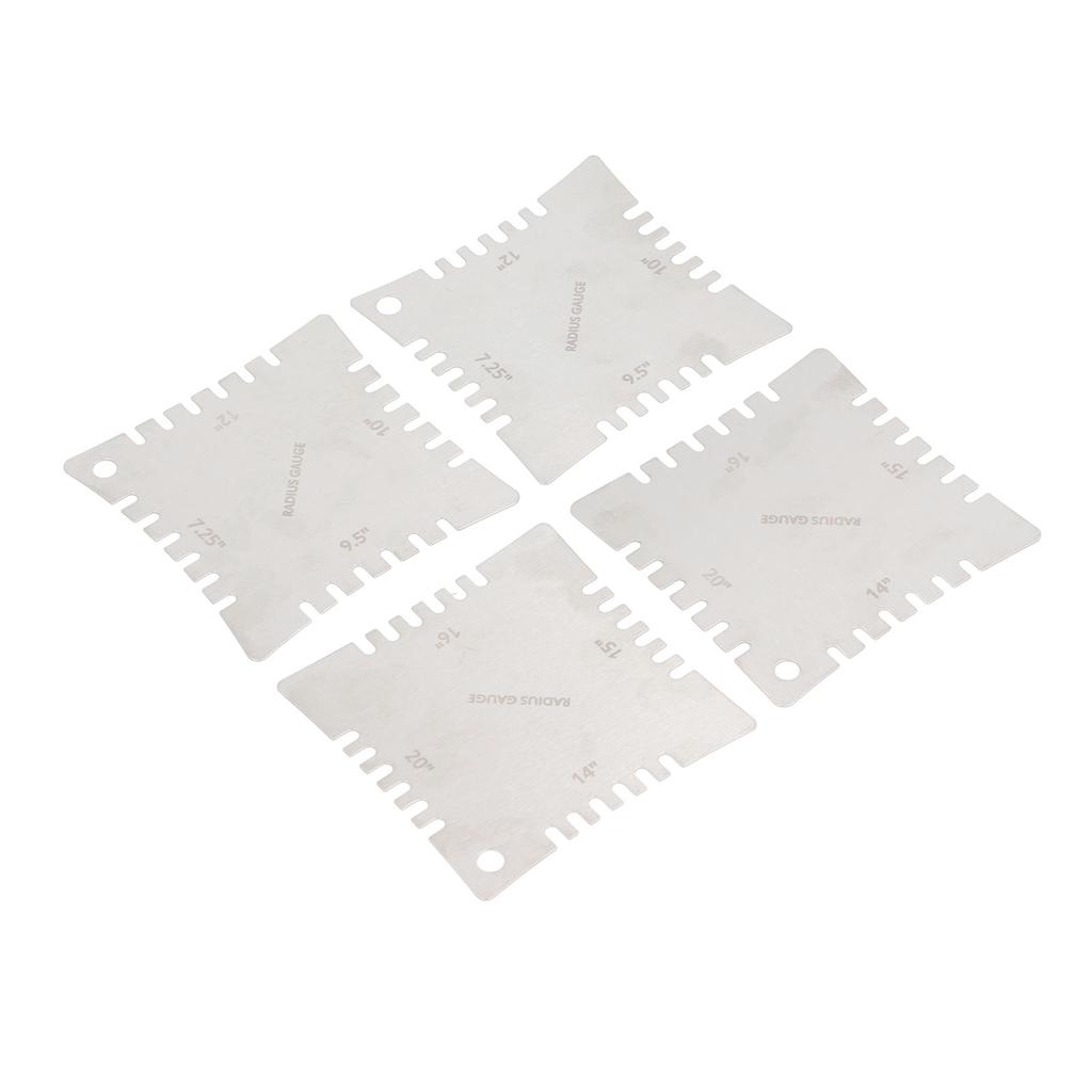 4Pcs Guitar Notched Radius Gauge Set Stainless Steel Fingerboard Ruler Fretboard Measuring Luthier