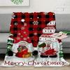 Cartoon Christmas digitalprinted polyester Bedroom velvet flannel cover blanket Fleece soft sofa cover blankets for beds