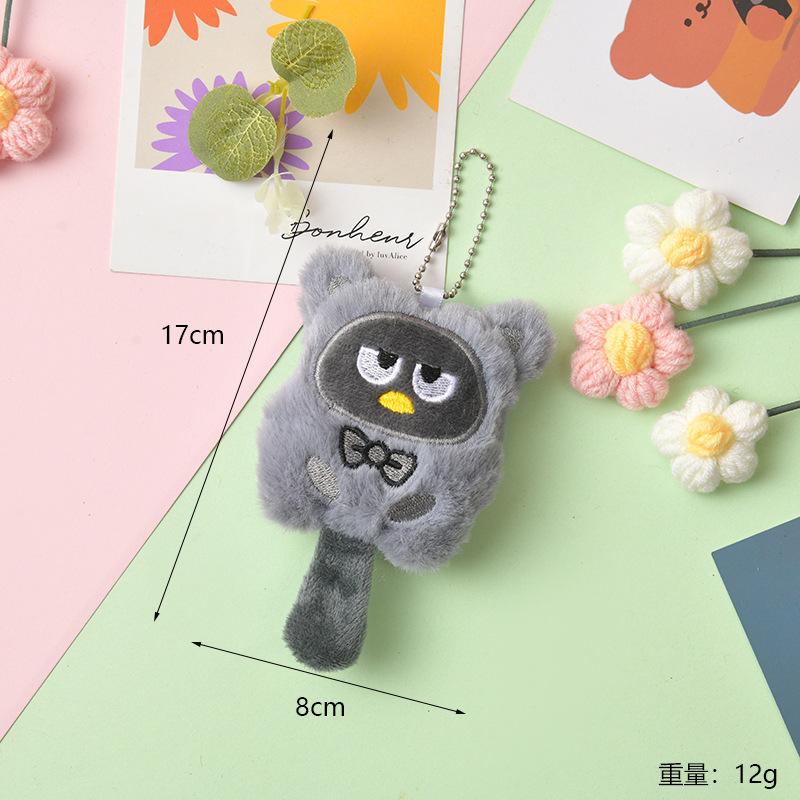 SANRIO Plush Keychain Hello Kitty MyMelody Kuromi Cinnamoroll Cartoon Animal Stuffed School Bag Pendant Backpack Decoration Doll