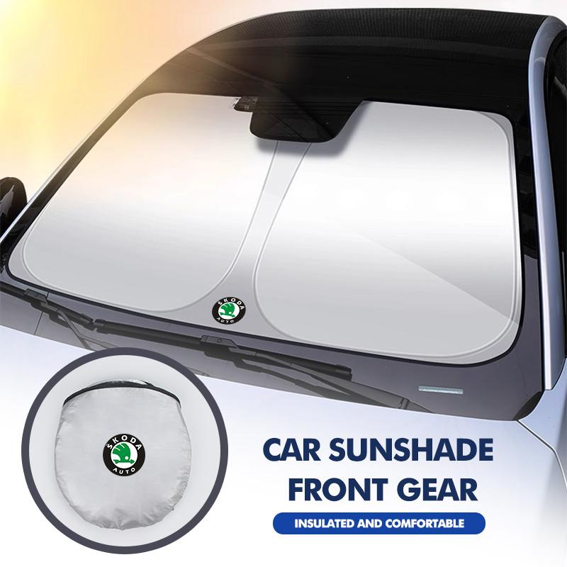 For Skoda Car Front Windshield Sun Visor Foldable Sun Shade Cover Kamiq Karoq Octavia 2 3 Rapid Scala Kami Fabia VII VRS