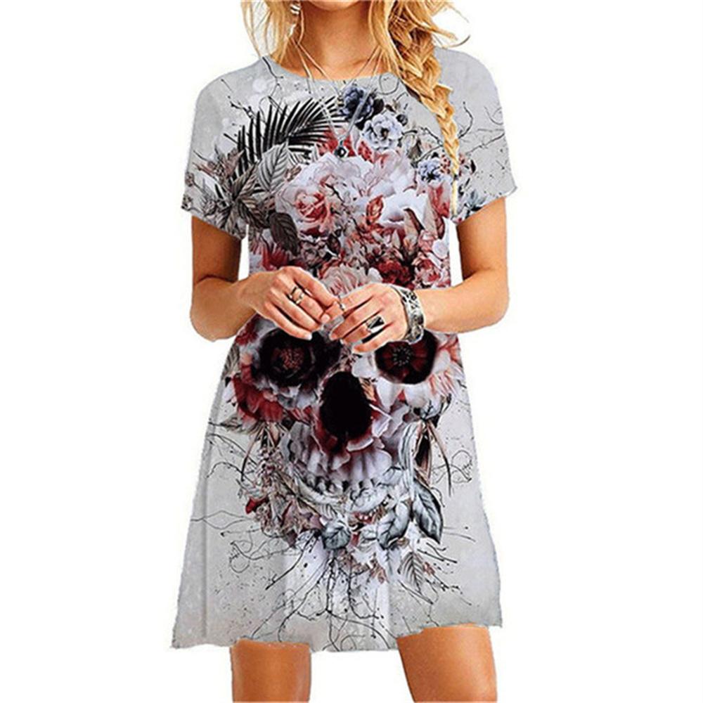 Summer Slim Sexy Women's Short Sleeve Mini Dress Fashion O-Neck Women Clothes Skeleton Solid Color Casual A-line Dress