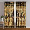 2pcs   Curtains Roller Blinds Ancient Egyptian Mural Machine Washable Fabric Thermal Insulation Versatile 100% Polyester (without
