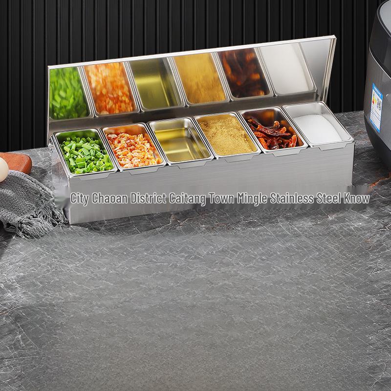 Edelstahl Klappdeckel Gewürz- und Aufbewahrungsbox für Küche oder Restaurantgebrauch