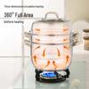 316L Stainless Steel Multi-Layer Steamer Pot for Steaming, Cooking, and Stewing – Induction and Gas Compatible.