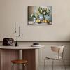 Vintage Floral Pattern Wall Decor, Fruit Porcelain Canvas Poster Framed, Framed Artwork, Suitable for Bedrooms, Home Offices