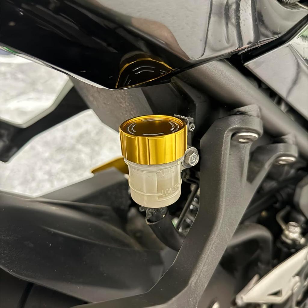 AUSHOOL Motorcycle Master Cylinder Cap and Reservoir Tank Cover for Honda CBR1000RR Rear Brake and Clutch (08-20) (04-07) (Gold)