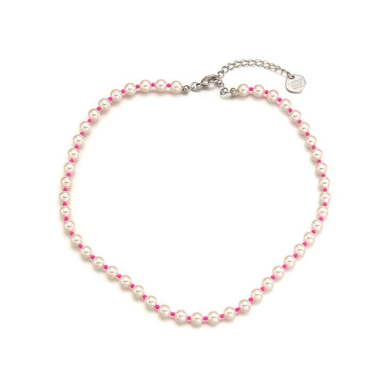 VINTAGE HOLLYWOOD Pop Color Beads N Pearl Necklace_VH2279NE122M