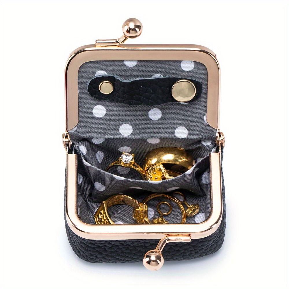 New Leopard Print Mini Coin Purse Kiss Lock Jewelry Box Storage Bag Genuine Leather Small Wallets for Women