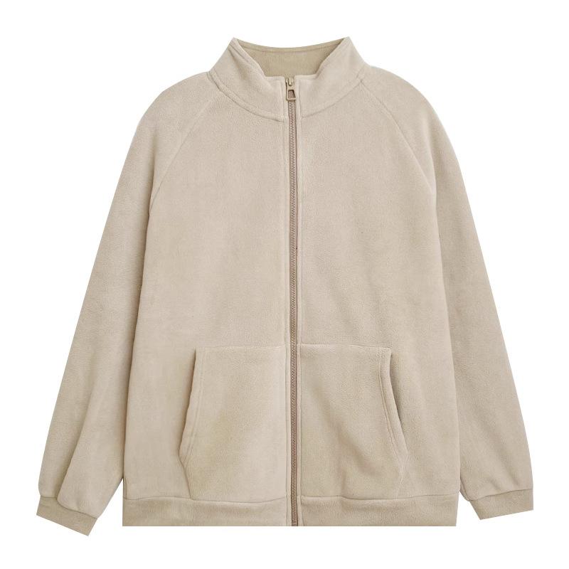 Lamb wool coat women's new autumn and winter coat plus velvet thickening large size women's grain velvet cotton top