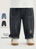 Kaka Panda Kids' Spring Jeans: Trendy Long Pants for Boys & Girls, Ideal for Toddlers in Spring & Autumn.