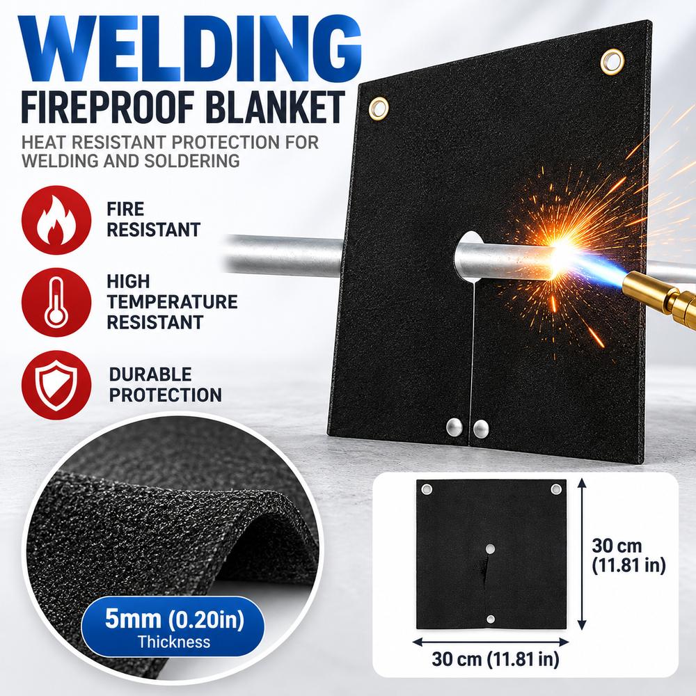 0Flame Resistant Up To 3000℉ Fireproof Welding Blanket Heat Shield Mat  For Brazing Soldering