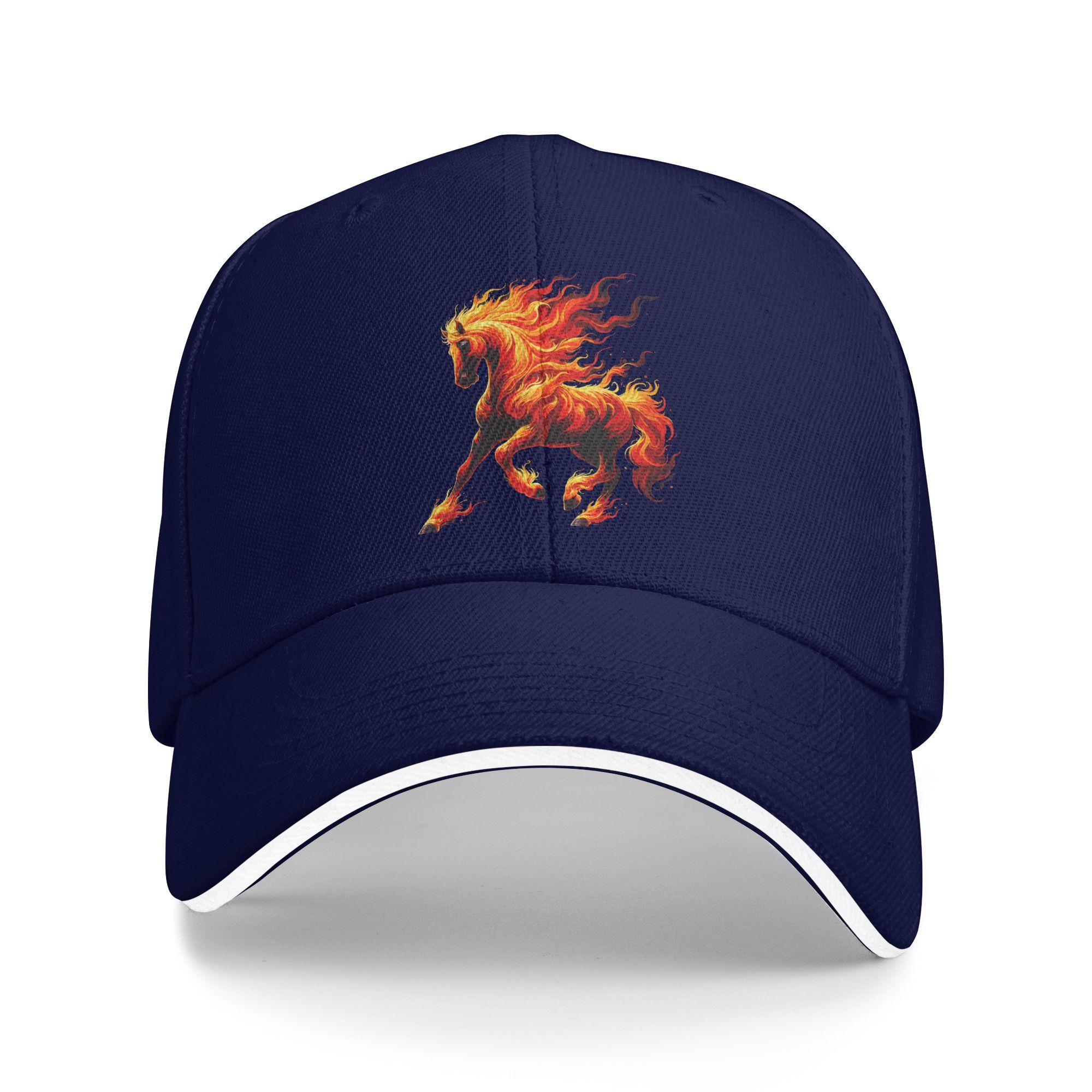 

Fire Horse Animal Horse Baseball Cap Unisex-Teens Custom Trucker Hat Summer y2k Funny Hunting Camping Dropshipping Snapback Cap As Picture темно-синього кольору