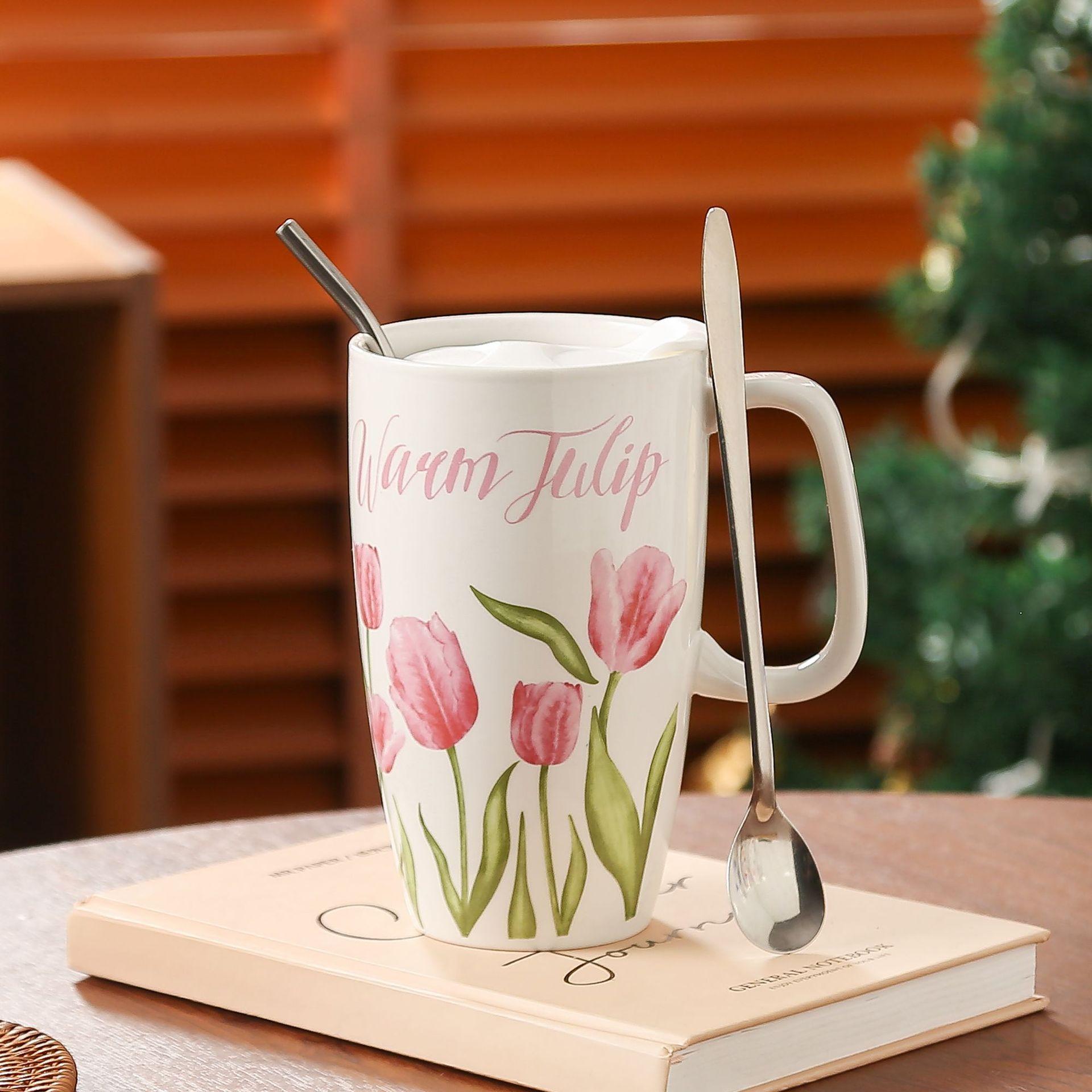 Молочный фуфу чашка керамическая кружка девушка высокая ценность пара стакан для воды инс дом завтрак молочный кофейная кружка 600ML