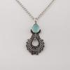 Aqua Chalcedony Gemstone 925 Sterling Silver Jewelry Partywear Pendant 1.8" For Women CP-45-20
