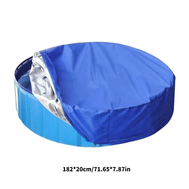 Heavy Duty 182CM Round Pool Cover Heavy Duty Waterproof Round Pool Cover for Above Ground Pool Windproof Rope
