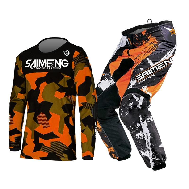 Motocross-Ausrüstungsset für Kinder Jugend Trikot Hose Sets Kind grün Motorrad schwarz 3 4 5 6 7 8 9 10 Jahre Offroad-Anzug blau orange Enduro Cross Junge Mädchen