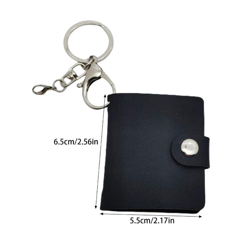 Fashionable Small Photo Album Keychains Sturdy PU Leather Key Holder Customizable Heat Transfer Printing Projects
