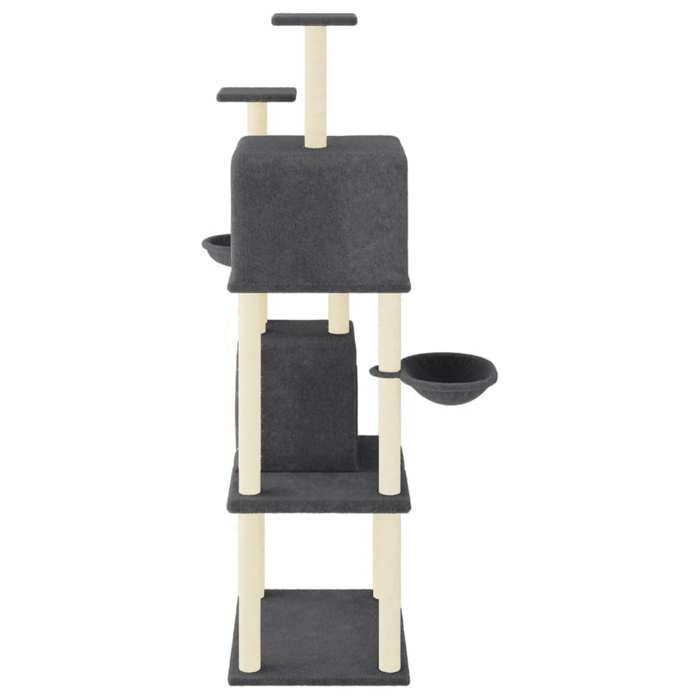 Maison Exclusive - Arbre à chat avec griffoirs en sisal Gris foncé 180 cm