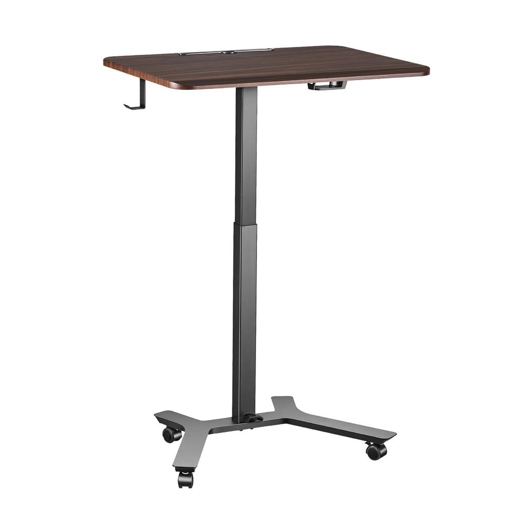 Standing Desk, Adjustable Height Mobile Stand Up Desk w/ Casters, 715 x 520 mm Small Computer Sit Stand Rolling Workstation w/ Hook, 15 kg Capacity,