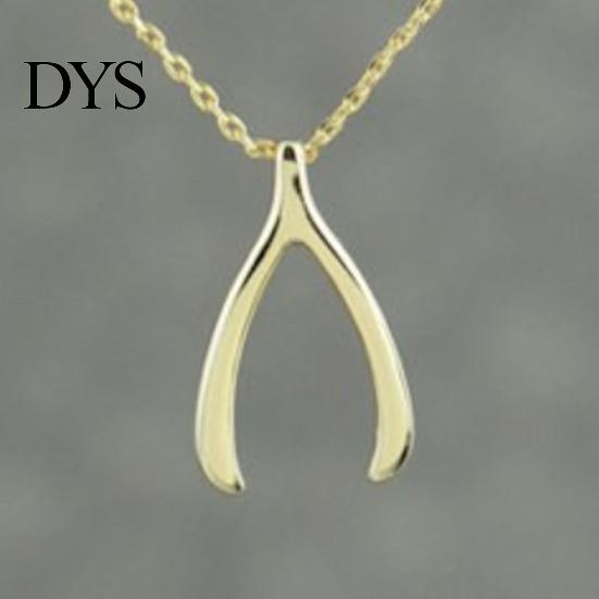Magical Wishbone Pendant Necklace Good Luck Charm Clavicle Chain Jewelry Gift