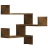 VidaXL 2x Floating Wall Corner Shelves Hanging Storage Furniture Bedroom Living Room Smoked Oak 815205