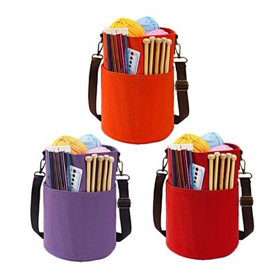 Waterproof Canvas Storage Bag for Knitting Tool with Adjustable Shoulder Strap