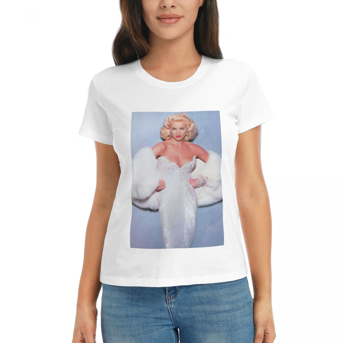 

Women TShirt Vintage Qeen Of Pop 80s Madonna Summer Short Sleeve Tees ONeck Cotton T Shirts Clothes Tops Streetwear S