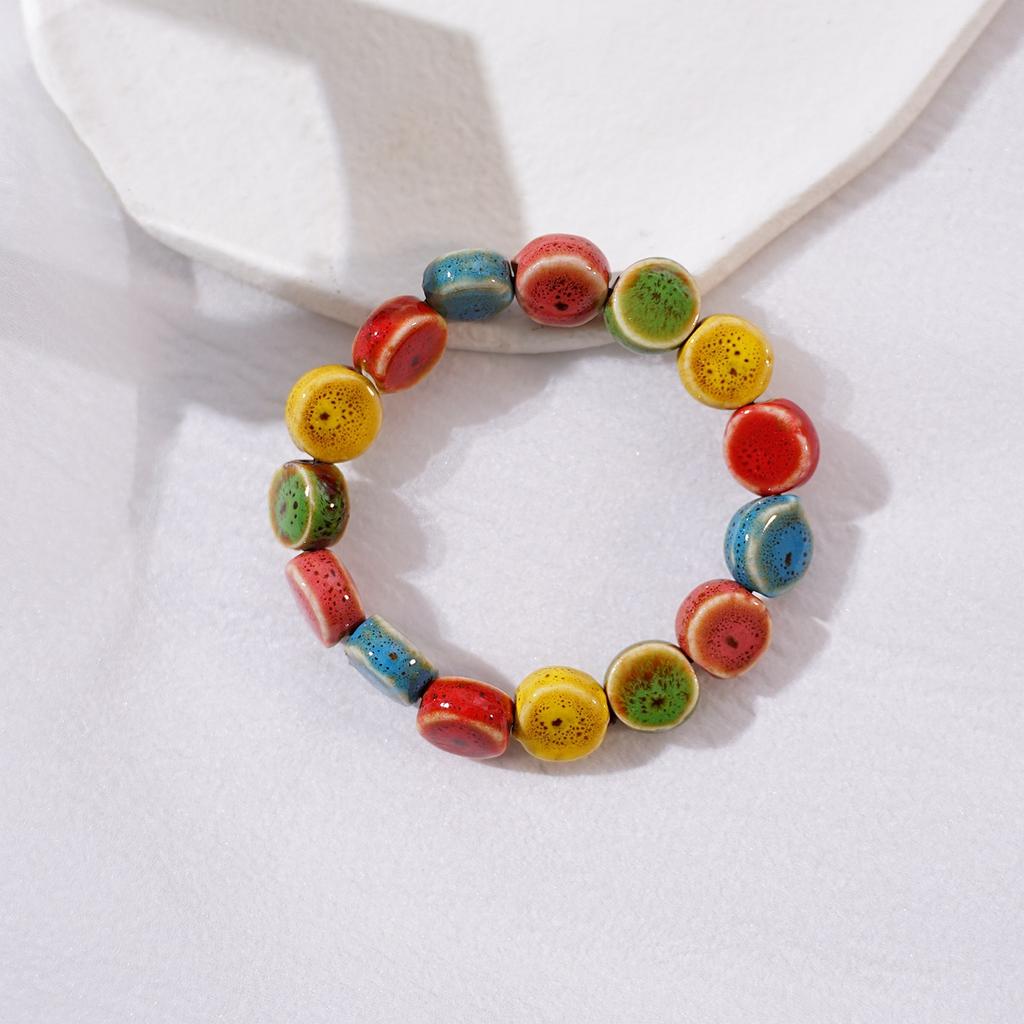 Ceramic new fashion flower glaze bead bracelet multi-color leisure ethnic style student